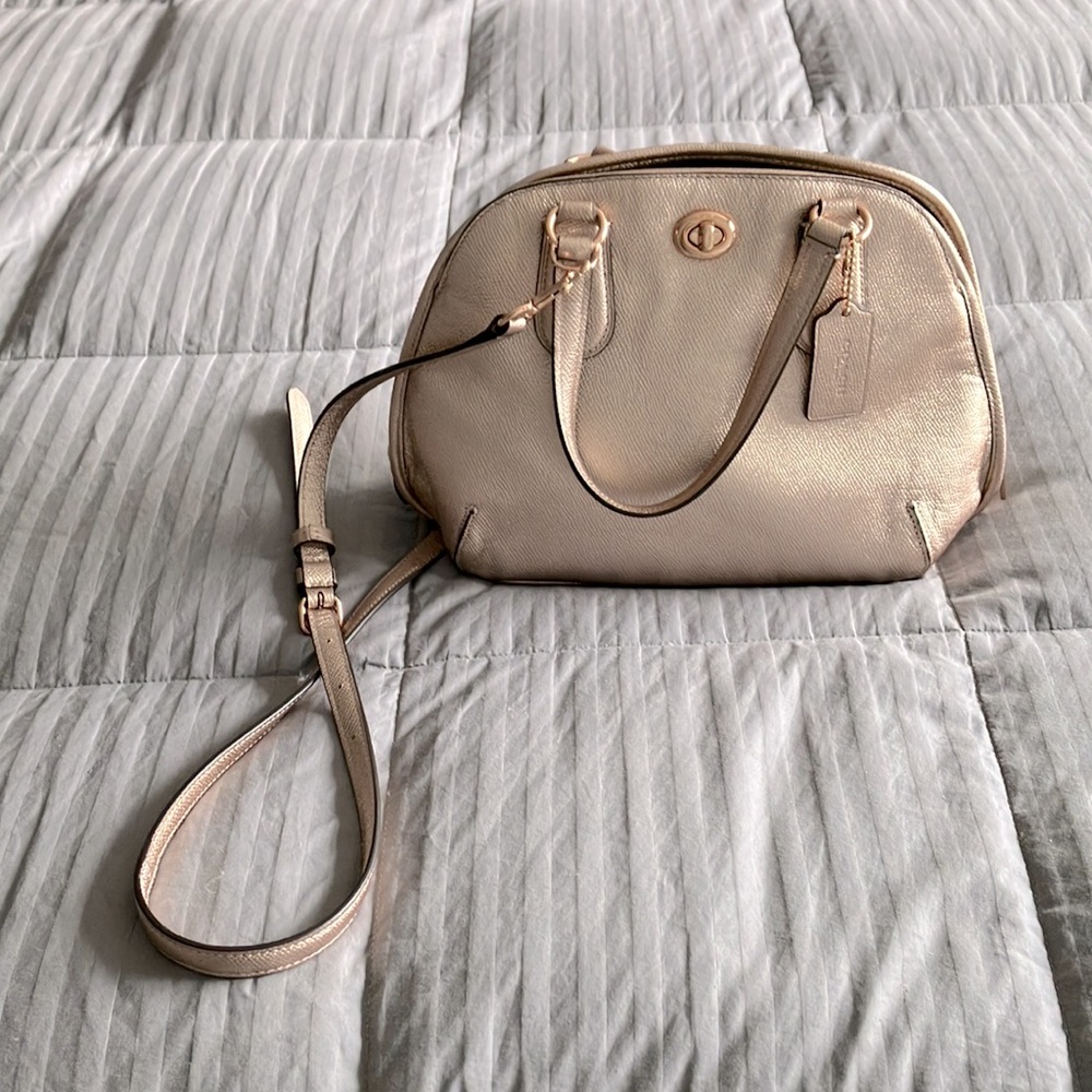 NWOT Coach Rose Gold Prince Street Leather Mini-Satchel